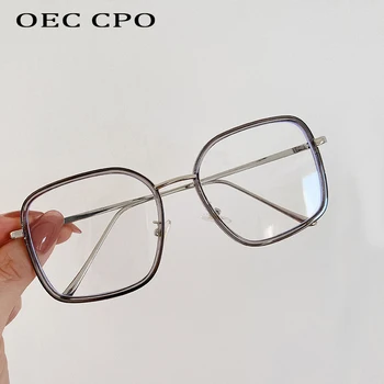 OEC CPO Kvinders Anti Blå Lys Briller Ramme Vintage Alloy Square Briller Mænd Klar Optisk Eyewears Rammer Damer O796