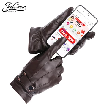 JOOLSCANA top1gloves mænd i ægte læder vinter Sensoriske taktiske handsker mode håndled touch skærm, kørsel efteråret god kvalitet