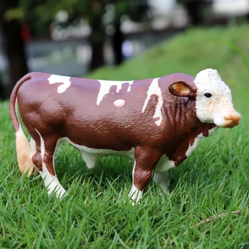 Oenux husdyr Ko Simulering Kvæg Kalv Bull OX Model Action Figurer, Vilde Bøfler Figurer PVC Uddannelse Legetøj, Kid Gave
