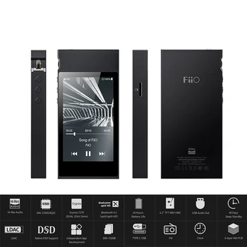 FiiO M7 Afspiller MP3 Bluetooth4.2 aptX-HD LDAC High-Res Lyd Lossless Musik PlayerTouch Skærm med FM Radio Støtte Indfødte