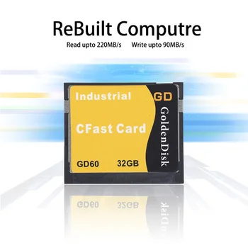 GoldenDisk CFASTE 1.0 Hukommelse 128GB SSD Kort, Verden Mini SSD Flash-Drev SATA Ii 3Gbps Quad-Kanaler NANA MLC oprindelige Flash 7+17P 5141