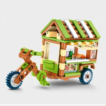 Byen skaberen Street View-Serien Legeplads Toy Automater Bil Snack kurv byggesten Mursten Legetøj Gaver