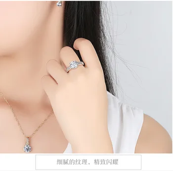 Koreanere smykker sæt nye mode ring ear hook-Halskæde zircon boutique-øreringe kvinders tre-delt sæt smykker solsikke smykker