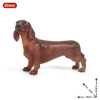 Oenux Nye Hund Dyr Action Figur Corgi Puddel Golden Retriever Sausagedog Samojed Model Figurer PVC Samling Legetøj Til Børn 5206