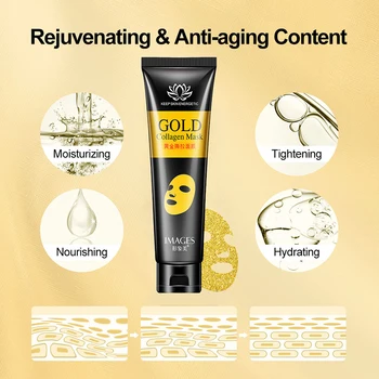 Deep Cleansing Guld Kollagen Tear Off Ansigtsmaske Hudorm Fjernelse Kridtning At Løfte Huden Opstrammende Anti Rynke Anti Aging Kvinder