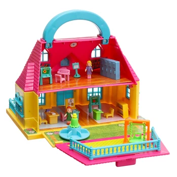 Nye Ankomst Aftagelig håndholdt DIY-2-Etagers Rækkehus Play House Dukkehus Barn Barn Toy