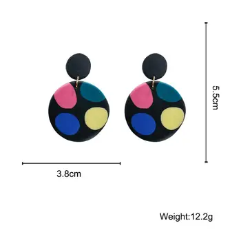 AMORCOME Håndlavede Farverige Runde Vedhæng, Øreringe og Bløde Polymer Ler Geometriske Dingle Øreringe til Kvinder 2020 Nye Smykker