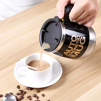 400/450ml Krus Automatisk Elektrisk Dovne Magnetiske Selv Omrøring Krus Kaffe Mælk Blanding Smart Krus i Rustfrit Stål Jui ce-Mix Cup