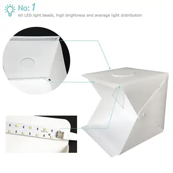 LED Folde Foto baggrund lyskasse Softbox med Fotografering lampe til foto studio for Fotografering baggrunde til YouTube