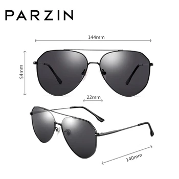 PARZIN Polariserede Solbriller Mænd Overdimensioneret Metal alu Ramme Sol briller Mandlige Briller For Kørsel med UV 400 8204 5292