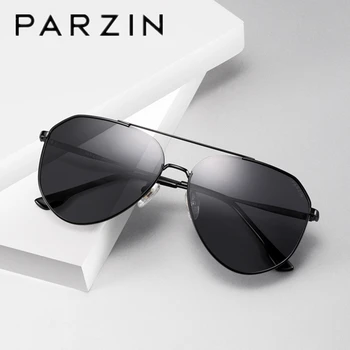 PARZIN Polariserede Solbriller Mænd Overdimensioneret Metal alu Ramme Sol briller Mandlige Briller For Kørsel med UV 400 8204
