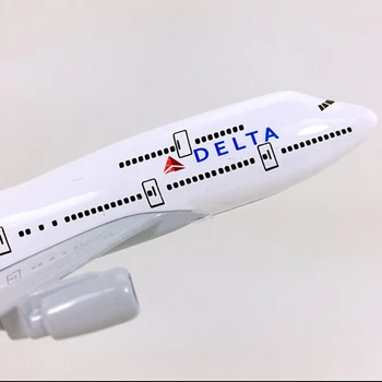 1:400 Skala 16cm LUFT Amerikanske DELTA Airways Metal Fly Model Boeing 747 B747 Airlines Fly Fly Model Gave Collectible