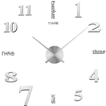 2019 Ny Væg Ur Quartz Ur Horloge Moderne Design Store Dekorative Ure Europa Akryl Klistermærker Stue Saat 5300