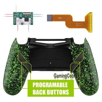 Tekstureret Grønne Dawn Programmerbar Restere Kit til PS4 Slank Pro Controller JDM 040/050/055 w/ Custom Tilbage Shell & 4 Tilbage Knapper