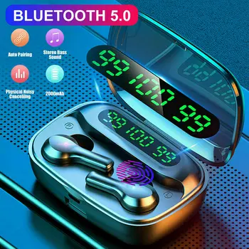 TWS Hovedtelefoner Trådløse Hovedtelefoner Mini Øretelefoner Touch Kontrol Stereo Sport Vandtætte Hovedtelefoner Med Trådløs Bluetooth-5.0