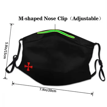 Tempelridderne Segl-Symbol Justerbar Ansigt Maske Unisex Tværs Af Anti Haze Støvtæt Beskyttelse Cover Respirator Munden-Dæmpe