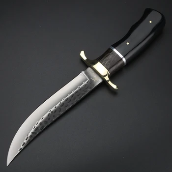 Offentlig smedet kniv jagt kort kniv camping vilde overlevelse kniv selvforsvar lige kniv med fast blad 5341