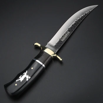 Offentlig smedet kniv jagt kort kniv camping vilde overlevelse kniv selvforsvar lige kniv med fast blad