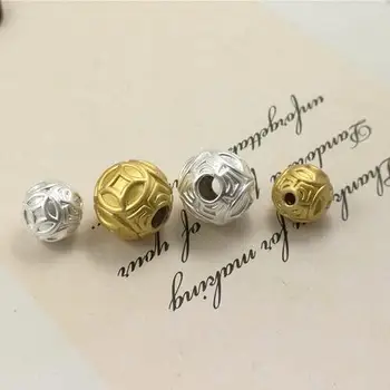 3D- 999 Sølv Perler Rent Sølv Lucky-Symbolet Perler Held og lykke, Rigdom Perler DIY Armbånd Perler