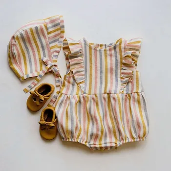 Nyfødte Baby Body Børn Tøj Tvillinger Mode Små Piger, Tøj Buksedragt Piger Tøj, der Passer Linned 0-24M Krop Bebe 53752