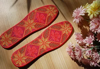 5 par Kam style rød farve manuel tekstil Bevis indersål mode indersål anden størrelse bryllup animalske år indersål