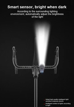 Cykel Smart UBS Genopladelige Lys Kontrol Lygten Vandtæt Nat Cykel Forlygte Fremhæve Mountain Bike Light 2020
