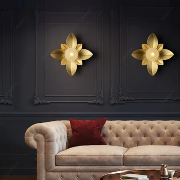 Luksus Lotus væglampe Glas Ball Wall Sconces til Hjem Kunst, Indretning, Moderne Led-lamper Nordiske Stue Bed Spejl Lys