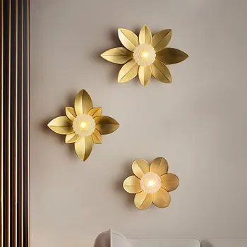 Luksus Lotus væglampe Glas Ball Wall Sconces til Hjem Kunst, Indretning, Moderne Led-lamper Nordiske Stue Bed Spejl Lys