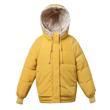 Kvinders parka tyk hætte jakcets vinter koreansk stil varm løs oversize frakke femme casual outwear manteau femme hiver 2020