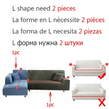 Velvet Plys L-Formet Sofa Dækning for Stue Elastisk Møbler Sofaen Slipcover Chaiselong Sofa Dækning af Stretch