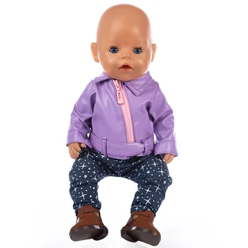 Læder Passer Dukke Tøj Baby nyfødt Passer til 17 tommer 43 cm Dukke Tilbehør Til Baby Festiival Gave