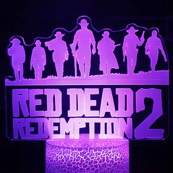 Spil Red Dead Redemption 2 Nat Lampe Gave Hjem luminaria hollandske Van Der Linde Led Nat Lys Soveværelse Indretning Nightlight Børn