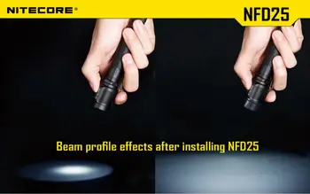 Nitecore NFR25 NFB25 NFG25 NFD25 Flerfarvet Lommelygte Filter 25,4 MM Egnet til Fakkel med Hovedet på 25,4 MM