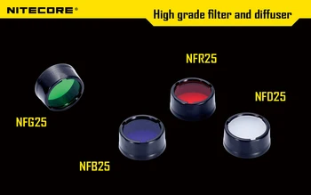 Nitecore NFR25 NFB25 NFG25 NFD25 Flerfarvet Lommelygte Filter 25,4 MM Egnet til Fakkel med Hovedet på 25,4 MM