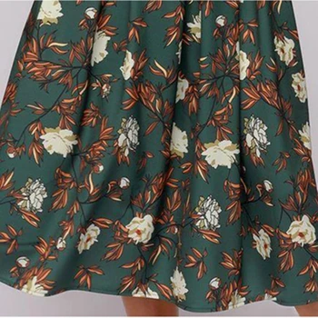 Patchwork Udskrivning Kvinder A-line Kjole i Vintage Stil Vestidos for Kvindelige Casual Bunden Lang Kjole I 2019, Sommer, Efterår