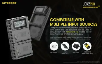Nitecore UCN2 Pro Dual Slot USB-QC LP-E6 LP-E6N Oplader For Canon CANON DSLR EOS 60D 5D3 7D 70D 5D Mark II SLR Kamera Batteri
