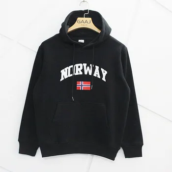 2019 Nye Norge Flag Mænd Hættetrøjer WomenFleece Frakker Nordeuropa Mand Lynlås Streetwear Tøj Casual Brand
