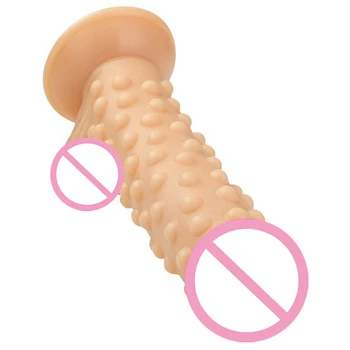 Store Pigge Dildo Kvinders Naturtro Dot Penis Masturbation Vaginal Massage Soft Comfort Partikel Sucker Dildoer Voksen Sex Legetøj