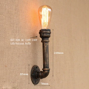 E27 Steam-punk-Loft-Industriel strygejern rust vandrør retro væg lampe Vintage sconce lys til stuen, soveværelset, restaurant, bar 56678