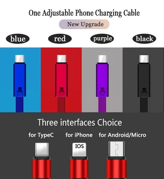 Vedvarende Telefon Opladning Kabel til iPhone Skære Hurtigt Reparere Opladning Linje hurtig USB-Opladning til Android Type C Mobiltelefon