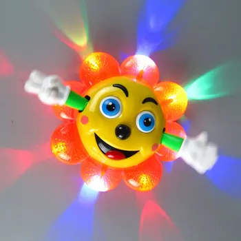 Ny Elektrisk Musik Belysning Solsikke Universal LED Lys Farverige 360 Graders Rotation Toy Blomst Børn Gaver 5712