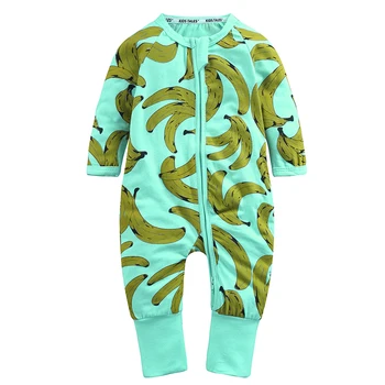 Børne-overalls pyjamas Tøj til nyfødte banan Børns bomulds-overalls med lange ærmer til drenge og piger sove 57525