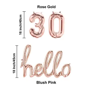 Rose Guld, Så Glad jeg er Thirth Hej 30 års Fødselsdag Fest Dekoration Ballon Happy Birthday Party Dekoration Til Voksen CH04
