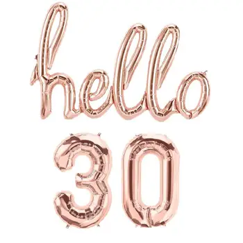 Rose Guld, Så Glad jeg er Thirth Hej 30 års Fødselsdag Fest Dekoration Ballon Happy Birthday Party Dekoration Til Voksen CH04