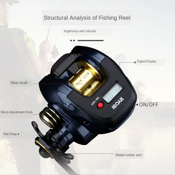 RYOBI Digital Display Elektronisk fiskehjul Counter Baitcasting Reel Hurtig hastighed glat og uhindret indser hurtigt vende tilbage