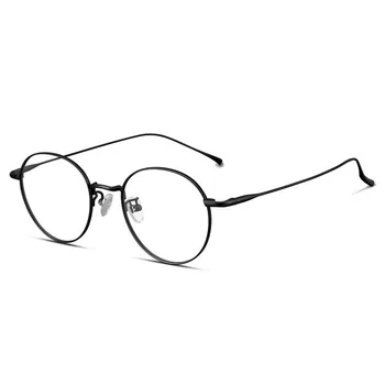 Ren titanium Rund Ramme Mænd Kvinder Unisex Optiske Briller Oculos Brillerne Gafas Opticas Lesebrille Beskyttelsesbriller 12g