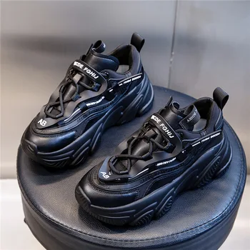 Kvinder Casual Sko Platform Walking Sneakers Kvinde Åndbar Luft Pude Udendørs Solid Højne Fodtøj Chaussures Femme