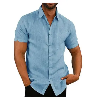 Mænd ' s Casual Luxury Formelle Stilfulde Slim Fit Skjorte kortærmet Slim Fit Business Skjorter Toppe Sociale Bluse Formelle Bluse