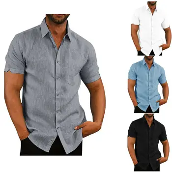 Mænd ' s Casual Luxury Formelle Stilfulde Slim Fit Skjorte kortærmet Slim Fit Business Skjorter Toppe Sociale Bluse Formelle Bluse