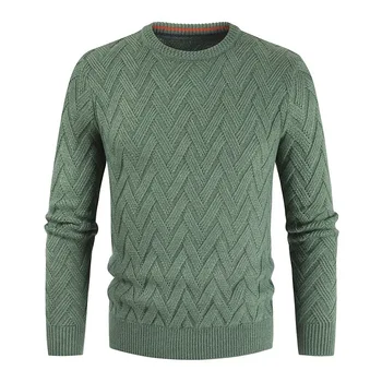 2020 Nye Ankomst Solid Farve Tykke Mænd er Vinter Sweater Akryl Rund Hals koreanske Top Pullover Retro Casual Strik Sweater Mænd